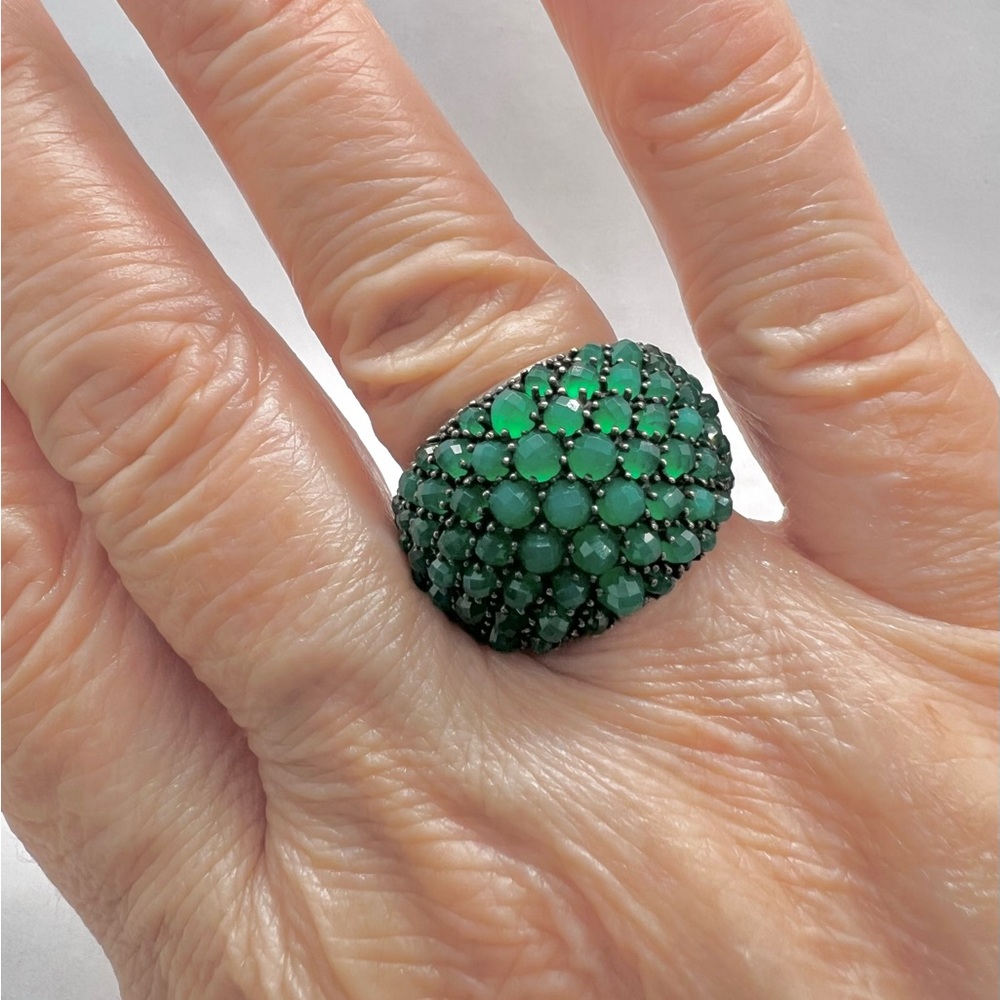 David Yurman Osetra Berries Ring With Green Onyx - Picture 11 of 16